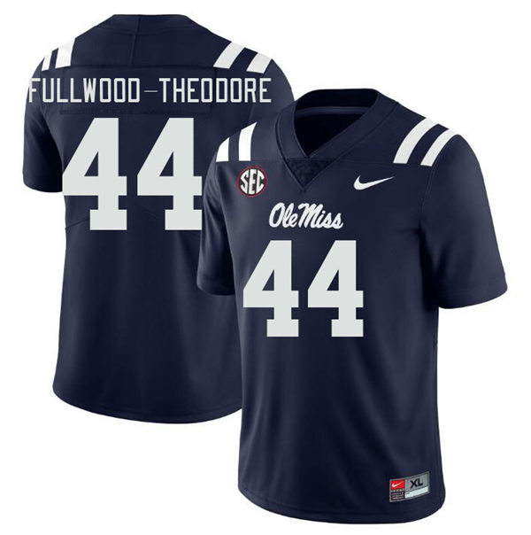 Mens Youth Ole Miss Rebels #44 Nyseer Fullwood-Theodore 2023 Navy College Football Game Jersey