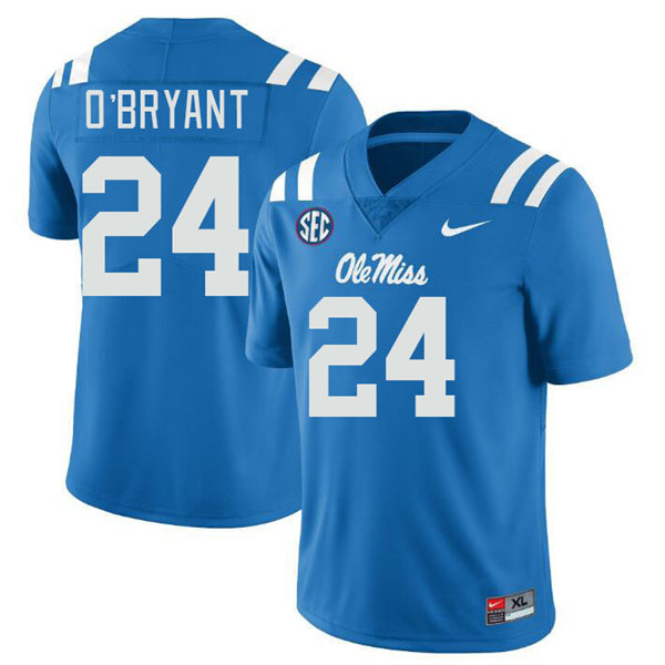 Mens Youth Ole Miss Rebels #24 Richard O'Bryant 2023 Powder Blue College Football Game Jersey