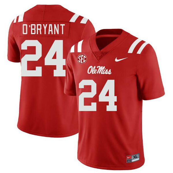 Mens Youth Ole Miss Rebels #24 Richard O'Bryant 2023 Red College Football Game Jersey