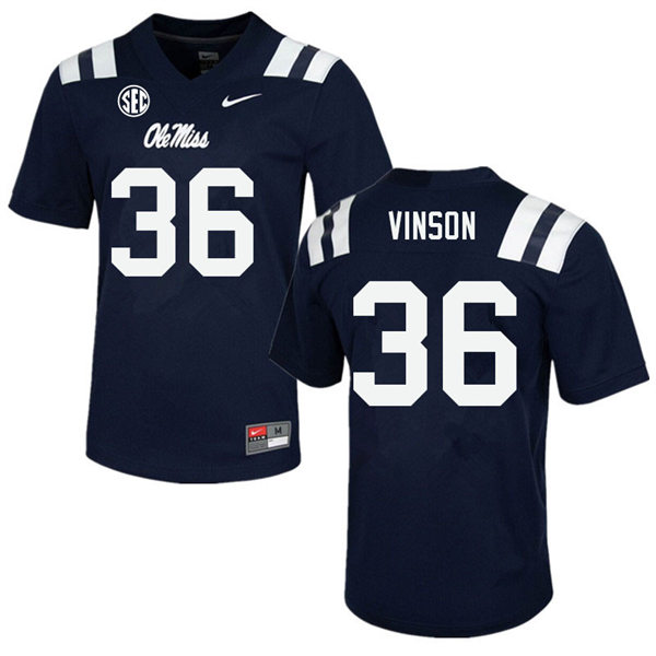Mens Youth Ole Miss Rebels #36 Rayf Vinson 2023 Navy College Football Game Jersey