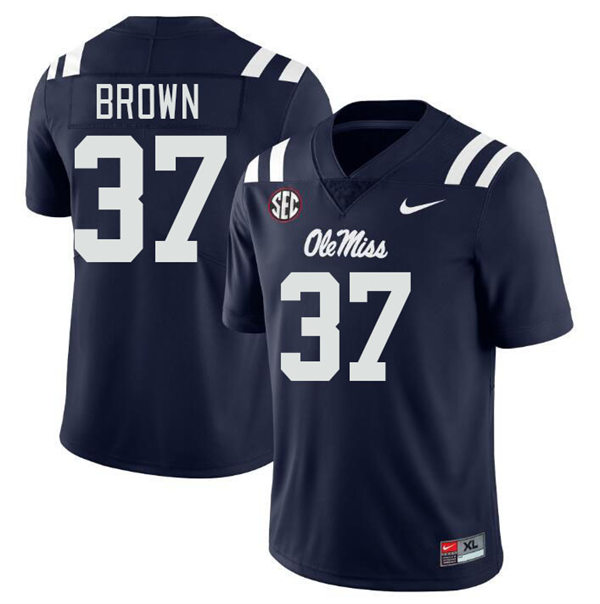 Mens Youth Ole Miss Rebels #37 AJ Brown 2023 Navy College Football Game Jersey
