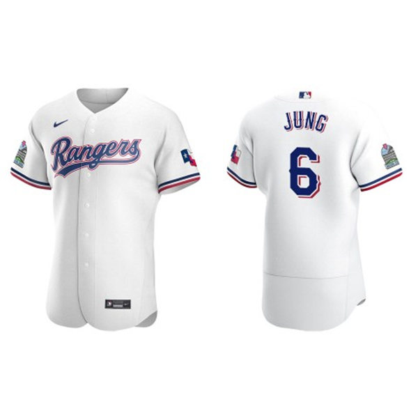 Mens Texas Rangers #6 Josh Jung Nike Home White CoolBase Jersey