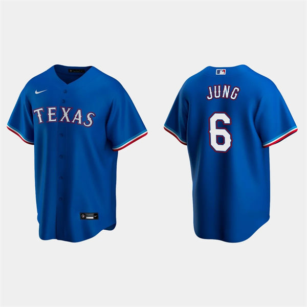 Mens Texas Rangers #6 Josh Jung Nike Royal Alternate CoolBase Jersey