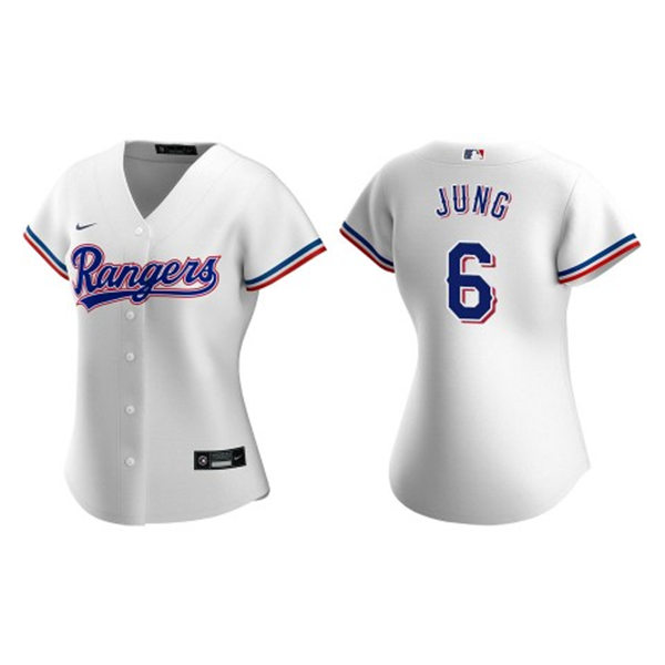 Womens Texas Rangers #6 Josh Jung White Home Replica Jersey