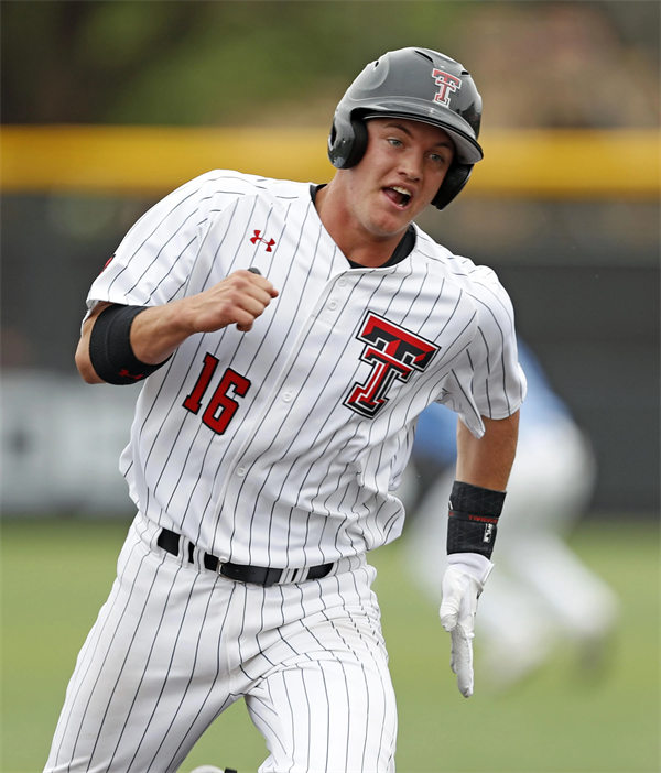 Mens Youth Texas Tech Red Raiders #16 Josh Jung White Pinstripe College Baseball Game Jersey