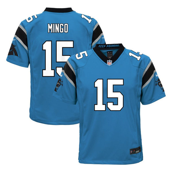 Youth Carolina Panthers #15 Jonathan Mingo Nike Blue Limited Jersey