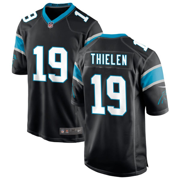 Mens Carolina Panthers #19 Adam Thielen Nike Black Vapor Untouchable Limited Jersey