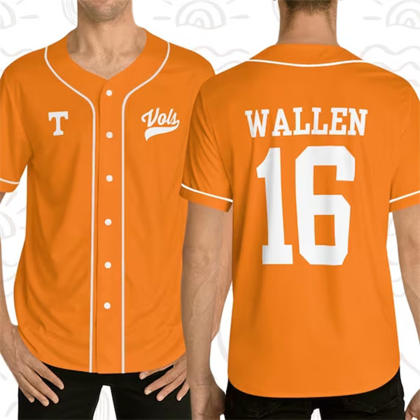 Mens Youth Tennessee Volunteers #16 Morgan Wallen Nike Orange Baseball Limited Jersey