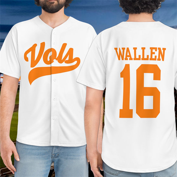 Mens Youth Tennessee Volunteers #16 Morgan Wallen Nike Cream VOLS Baseball Game Jersey