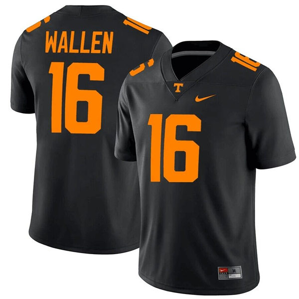 Mens Youth Tennessee Volunteers #16 Morgan Wallen Nike Black Football Jersey