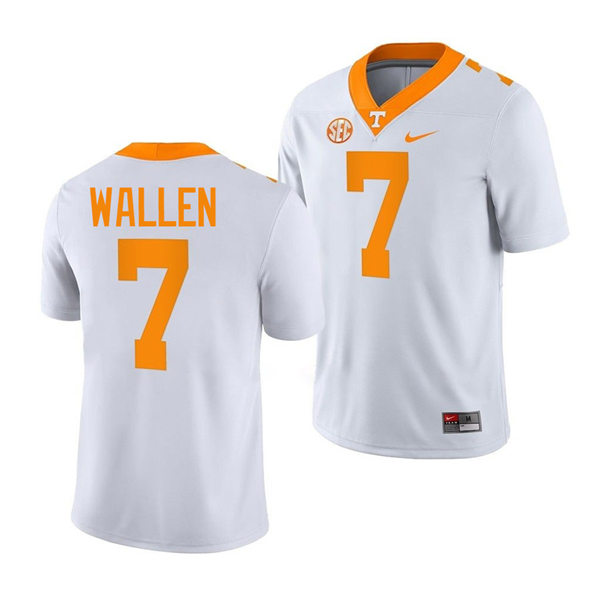 Mens Youth Tennessee Volunteers #7 Morgan Wallen Nike White Football Jersey