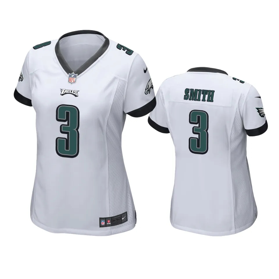 Womens Philadelphia Eagles #3 Nolan Smith Jr. Nike White Limited Player Jersey