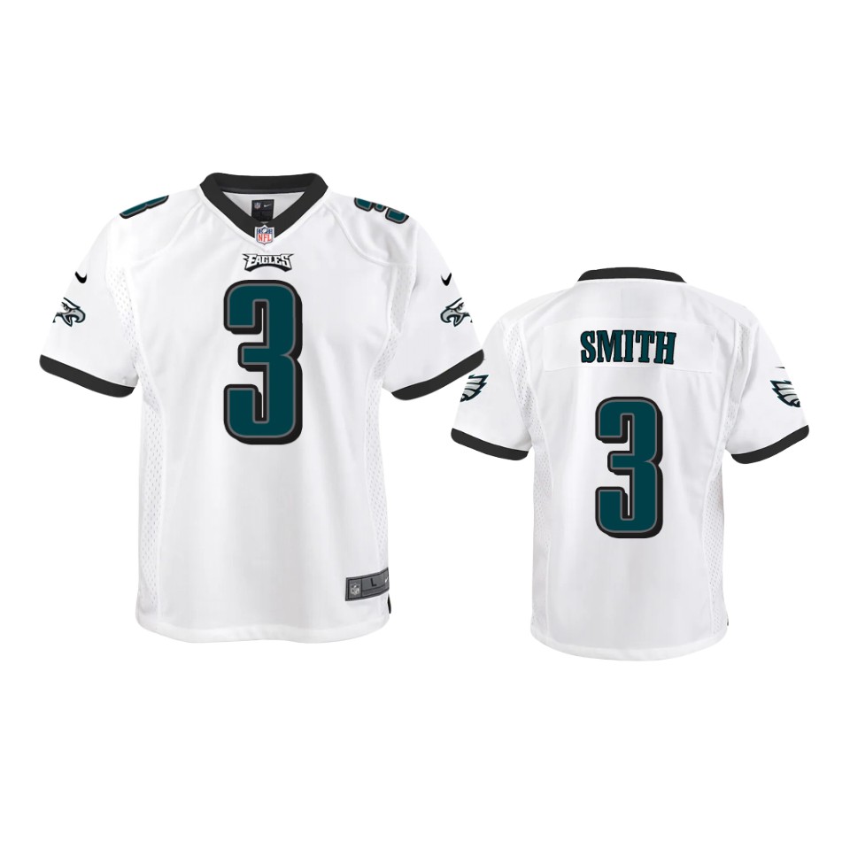 Youth Philadelphia Eagles #3 Nolan Smith Jr. Nike White Limited Player Jersey