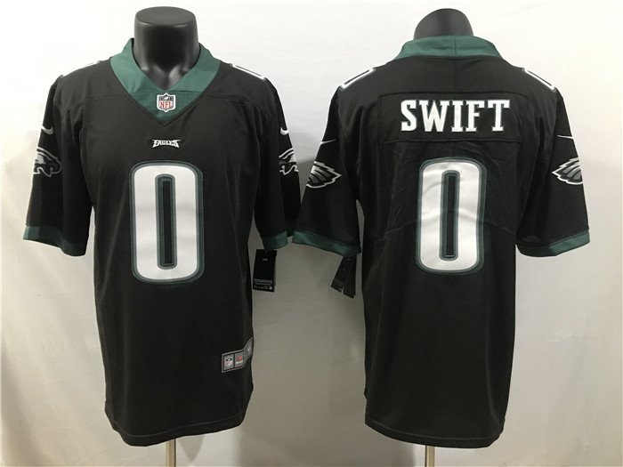 Mens Philadelphia Eagles #0 D'Andre Swift Nike Black Vapor Limited Player Jersey