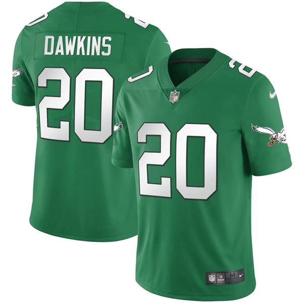 Mens Philadelphia Eagles Retired Player #20 Brian Dawkins 2023 Nike Kelly Green 1996 Retro Jersey