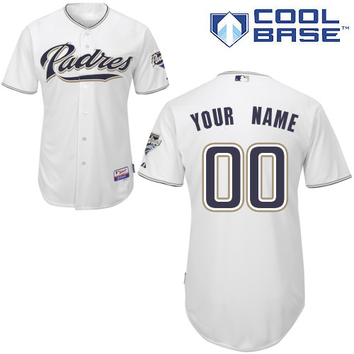 Mens Youth San Diego Padres Customized White Majestic Cooperstown Collection Jersey