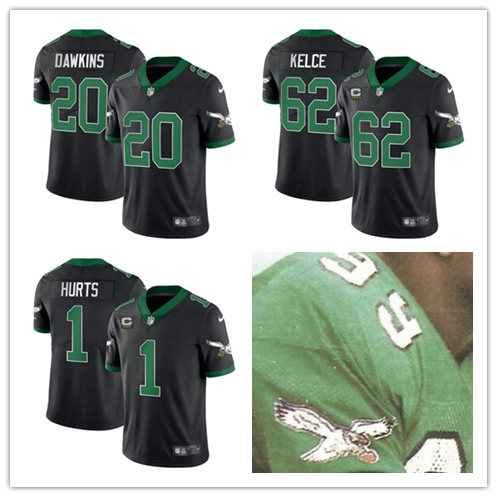 Mens Youth Philadelphia Eagles Custom 2023 Nike Black 1996 Retro Jersey