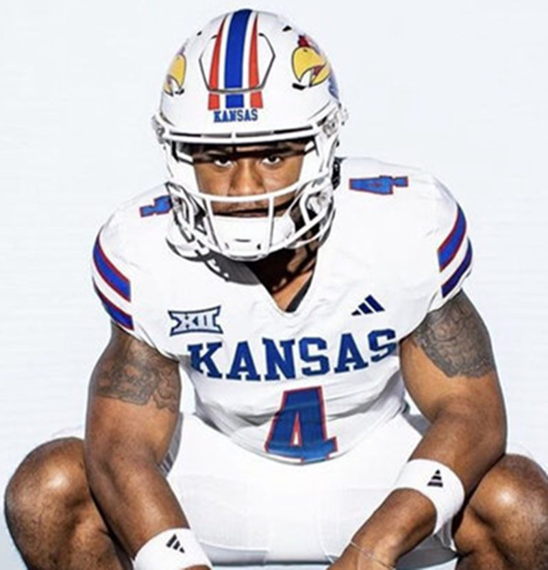 Mens Youth Kansas Jayhawks Custom 2023 White Adidas Football Uniform Jersey