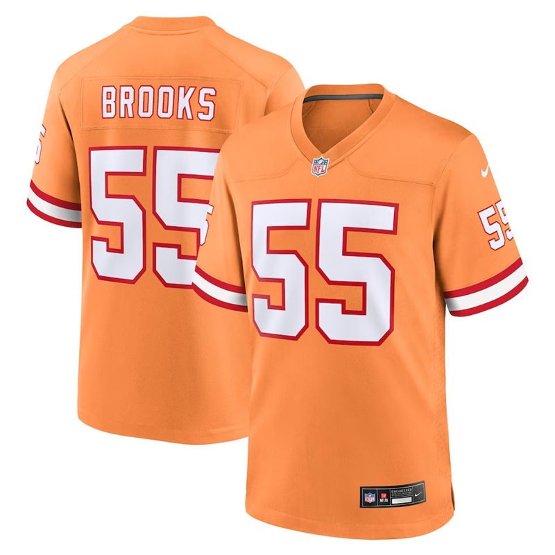 Mens Tampa Bay Buccaneers Retired Player #55 Derrick Brooks Nike Orange Retro Vapor F.U.S.E. Limited Jersey