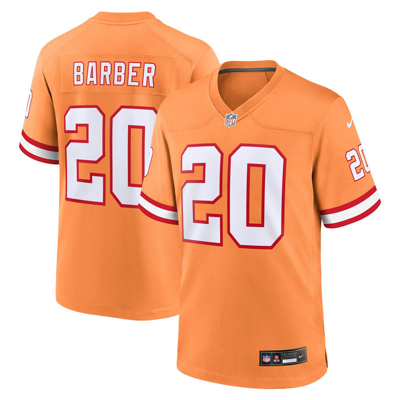 Mens Tampa Bay Buccaneers Retired Player #20 Ronde Barber Nike Orange Retro Vapor F.U.S.E. Limited Jersey