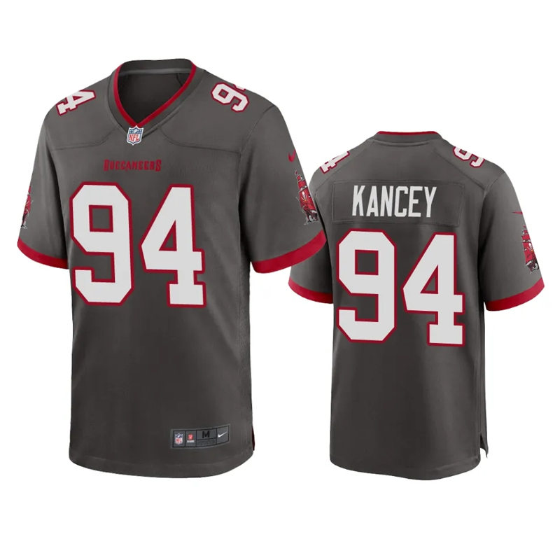 Mens Tampa Bay Buccaneers #94 Calijah Kancey Nike Pewter Alternate Vapor Limited Player Jersey