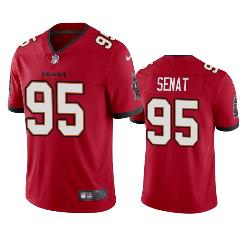 Mens Tampa Bay Buccaneers #95 Deadrin Senat Nike Home Red Vapor Limited Player Jersey