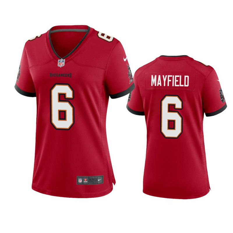 Womens Tampa Bay Buccaneers #6 Baker Mayfield Nike Home Red Limited Player Jersey