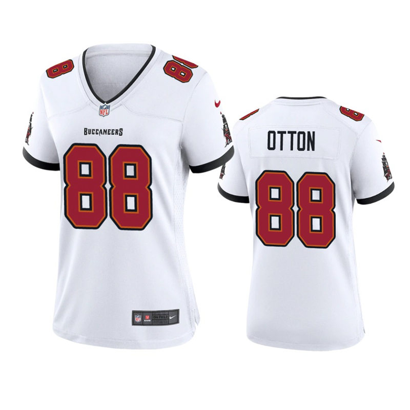 Womens Tampa Bay Buccaneers #88 Cade Otton Nike Away White Limited Player Jersey