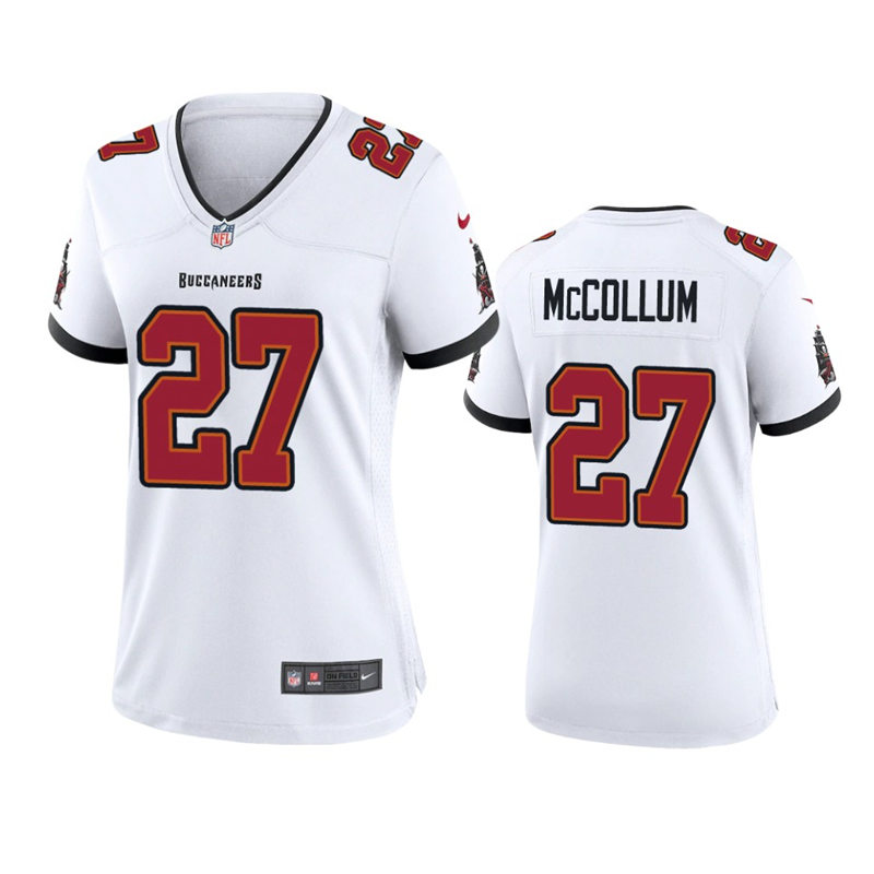 Womens Tampa Bay Buccaneers #27 Zyon McCollum Nike Away White Limited Player Jersey