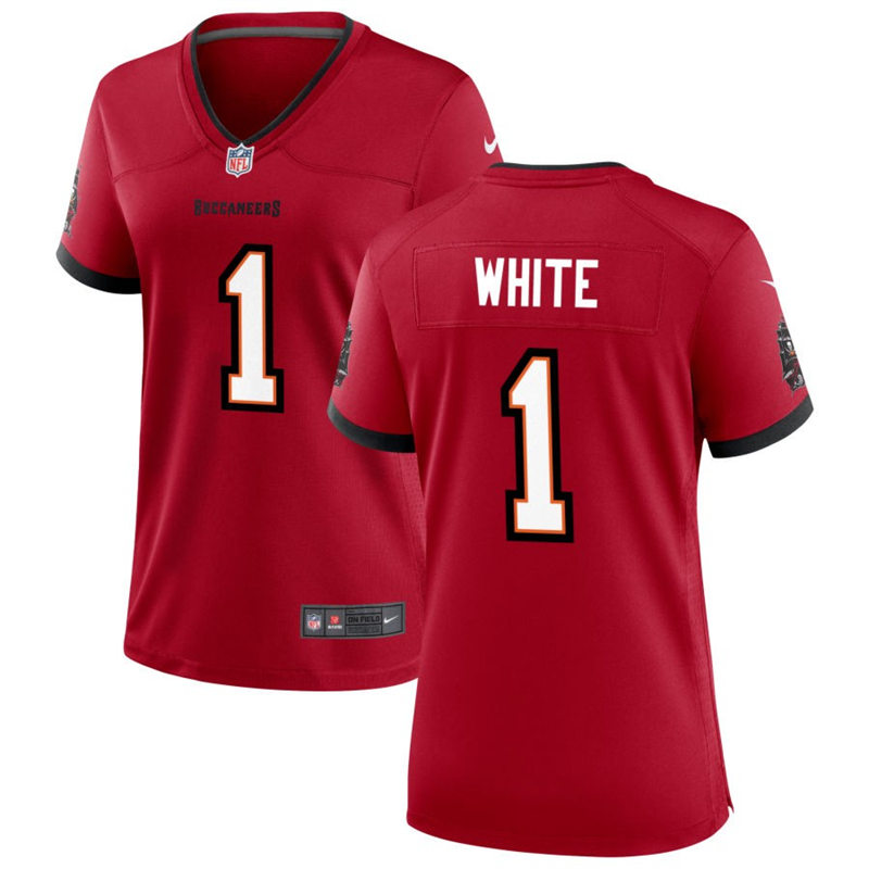 Womens Tampa Bay Buccaneers #1 Rachaad White Nike Home Red Limited Player Jersey