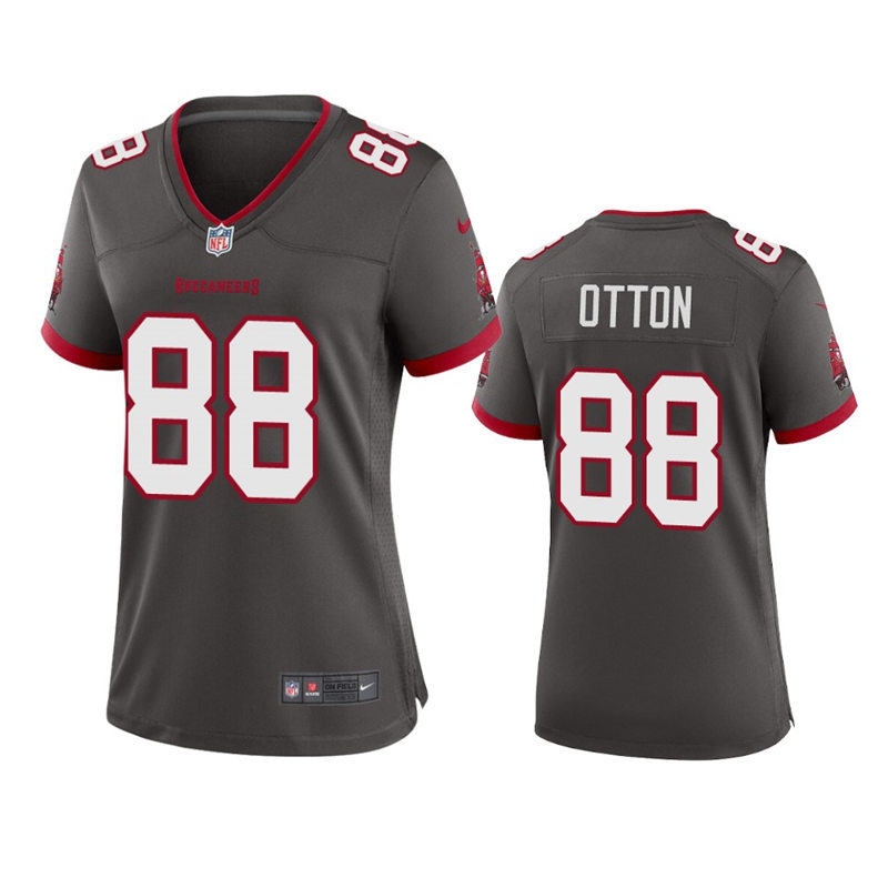 Womens Tampa Bay Buccaneers #88 Cade Otton Nike Pewter Alternate Limited Player Jersey