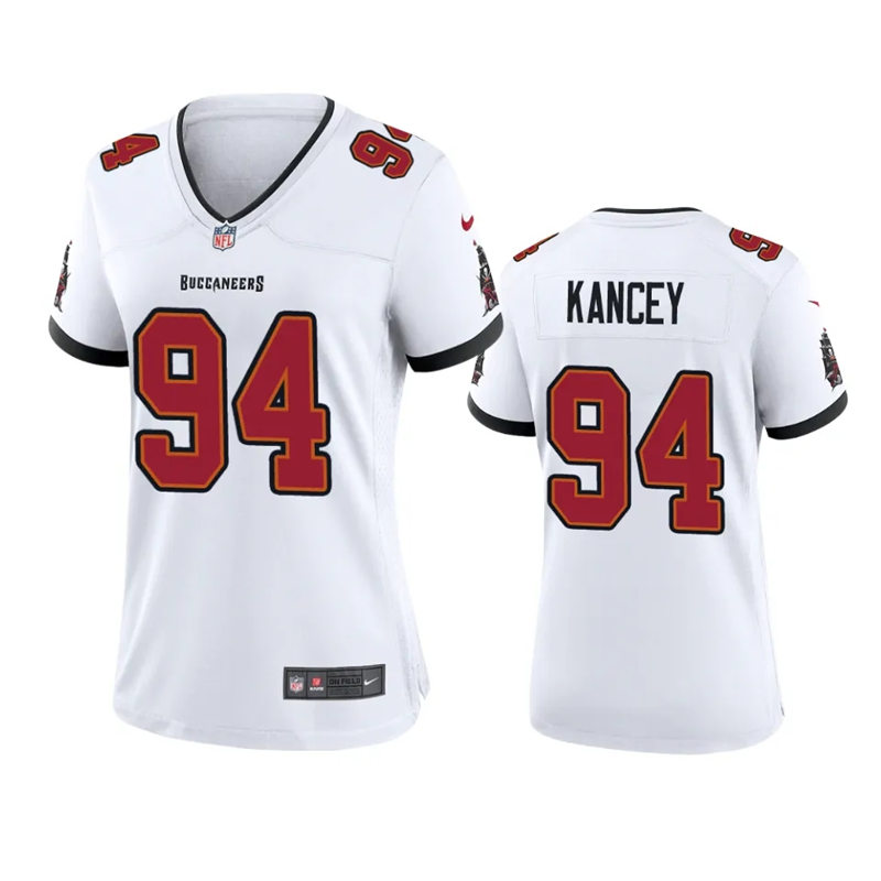 Womens Tampa Bay Buccaneers #94 Calijah Kancey Nike Away White Limited Player Jersey