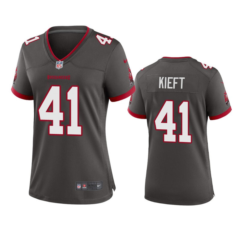 Womens Tampa Bay Buccaneers #41 Ko Kieft Nike Pewter Alternate Limited Player Jersey