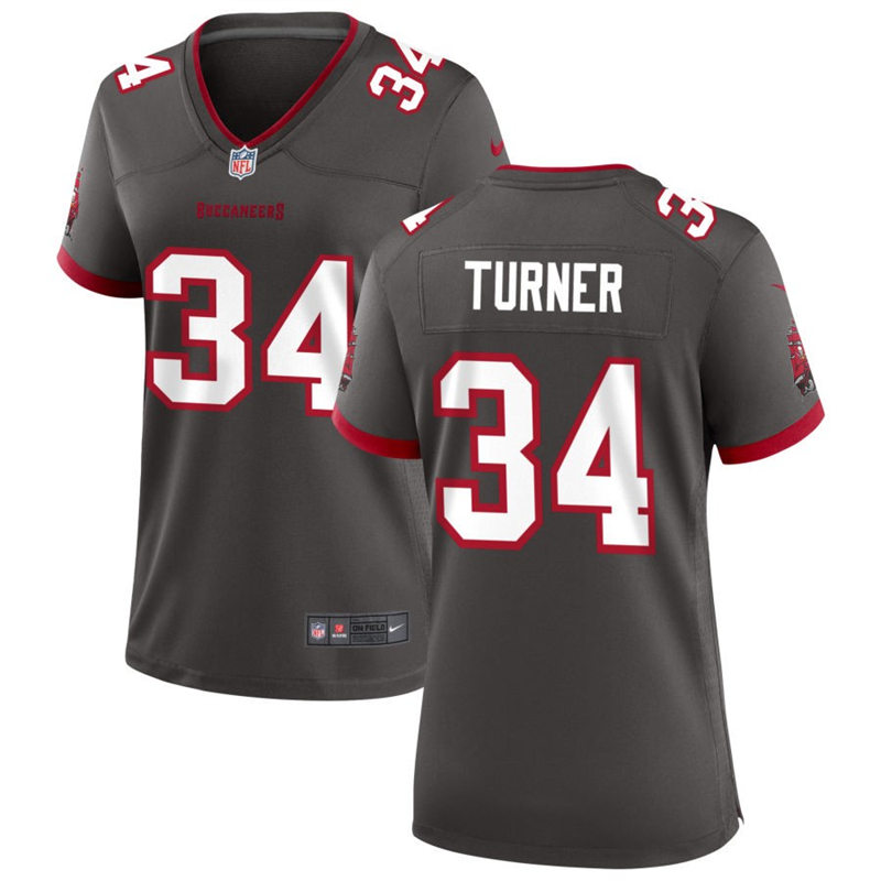 Womens Tampa Bay Buccaneers #34 Nolan Turner Nike Pewter Alternate Limited Player Jersey