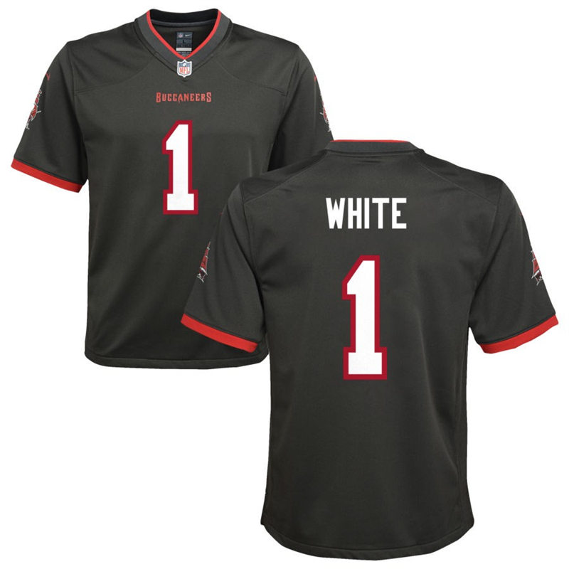 Youth Tampa Bay Buccaneers #1 Rachaad White Nike Pewter Alternate Limited Player Jersey