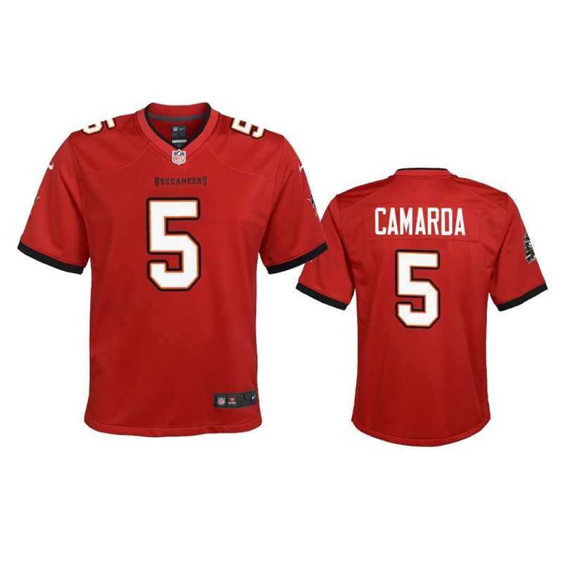 Youth Tampa Bay Buccaneers #5 Jake Camarda Nike Home Red Limited Player Jersey