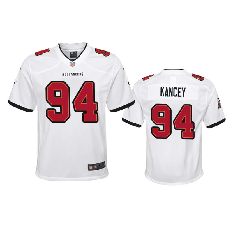 Youth Tampa Bay Buccaneers #94 Calijah Kancey Nike Away White Limited Player Jersey