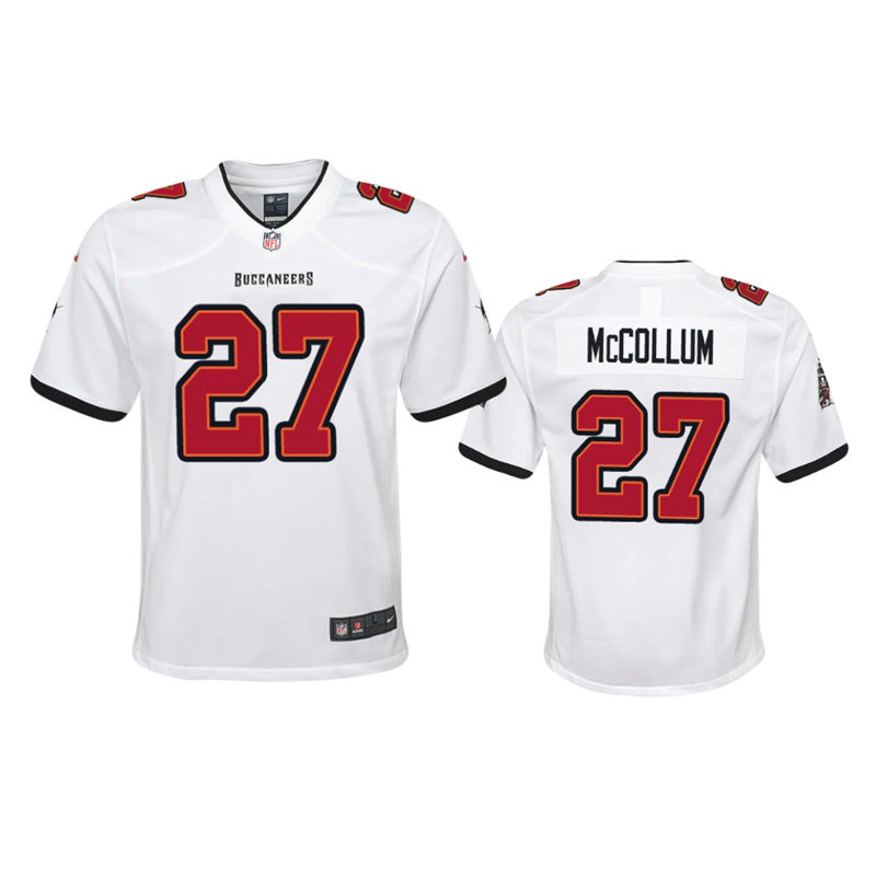 Youth Tampa Bay Buccaneers #27 Zyon McCollum Nike Away White Limited Player Jersey