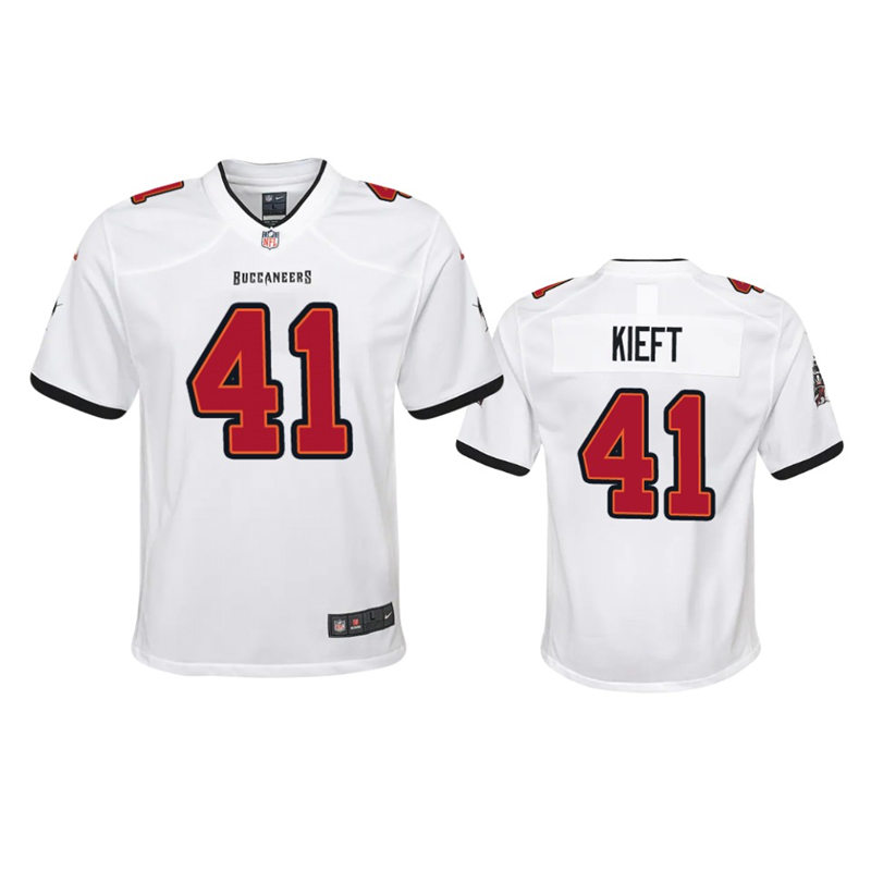Youth Tampa Bay Buccaneers #41 Ko Kieft  Nike Away White Limited Player Jersey
