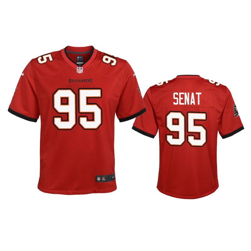 Youth Tampa Bay Buccaneers #95 Deadrin Senat Nike Home Red Limited Player Jersey