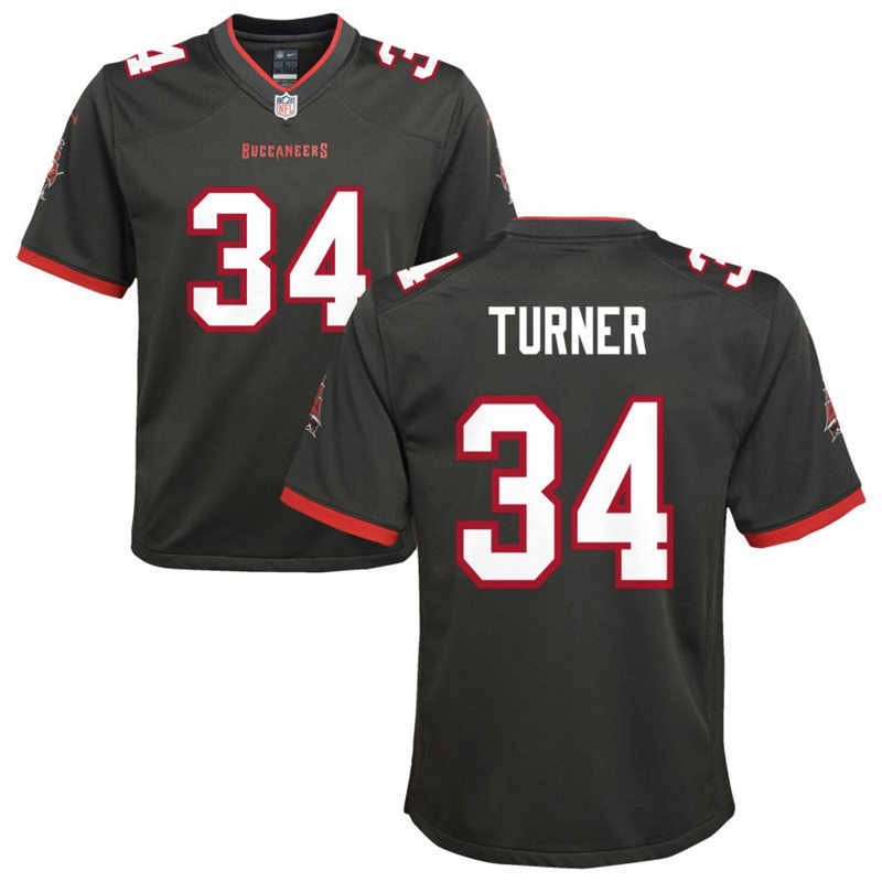 Youth Tampa Bay Buccaneers #34 Nolan Turner Nike Pewter Alternate Limited Player Jersey