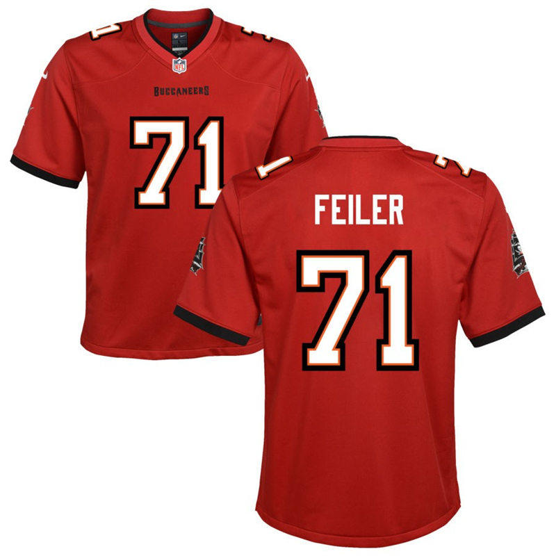 Youth Tampa Bay Buccaneers #71 Matt Feiler Nike Home Red Limited Player Jersey