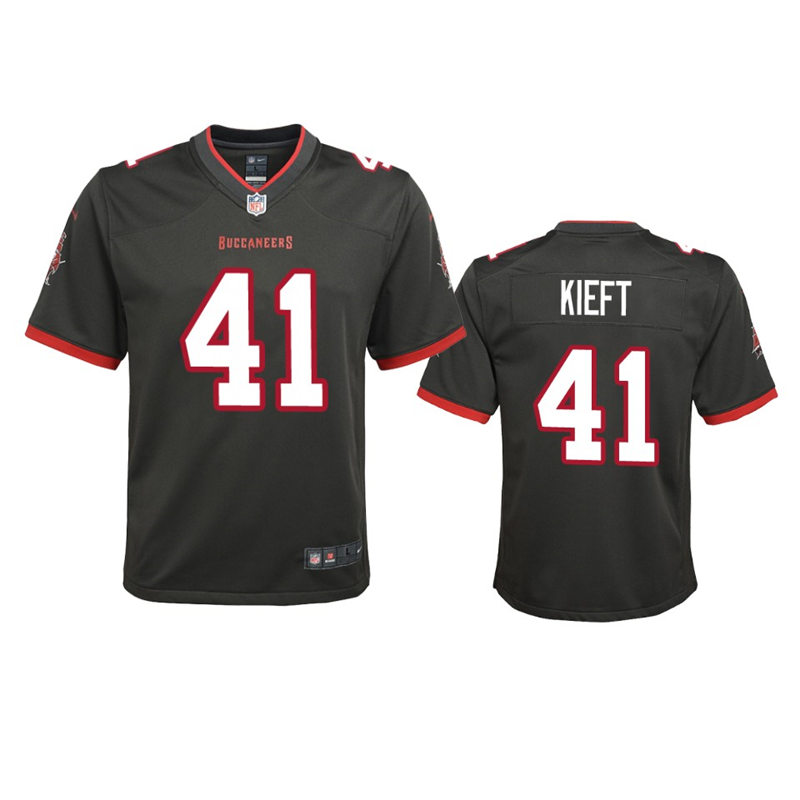 Youth Tampa Bay Buccaneers #41 Ko Kieft Nike Pewter Alternate Limited Player Jersey