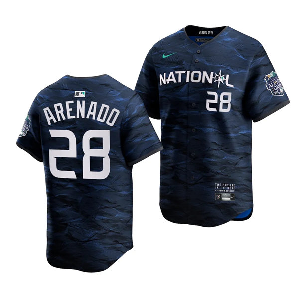 Mens St. Louis Cardinals #28 Nolan Arenado National League 2023 MLB All-Star Game Limited Player Jersey Navy