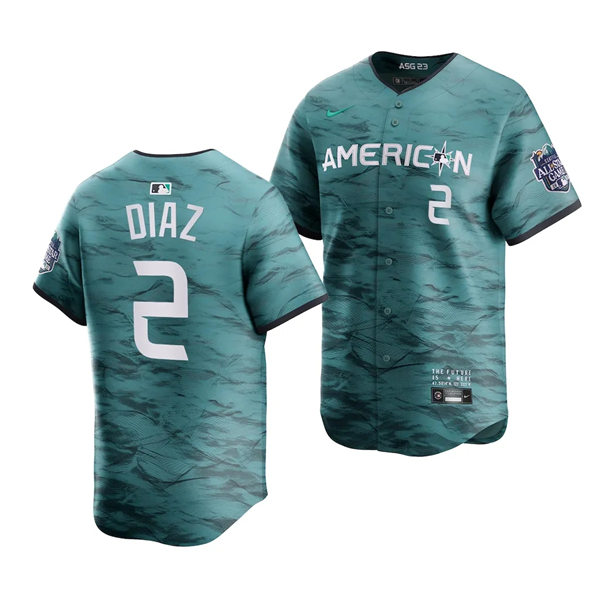 Men's Tampa Bay Rays #2 Yandy Diaz American League 2023 MLB All-Star Game Limited Player Jersey Teal
