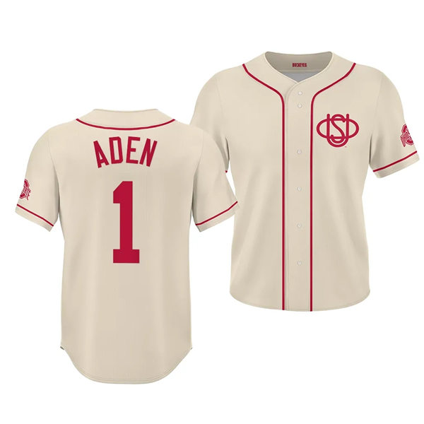 Mens Youth Ohio State Buckeyes #1 Joey Aden Nike Natural 1900's Retro Baseball Jersey