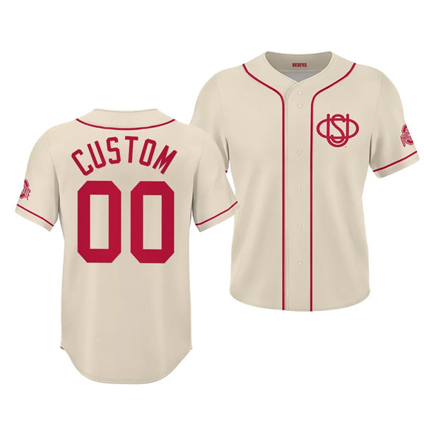 Mens Youth Ohio State Buckeyes Custom Nike Natural 1900's Retro Baseball Jersey