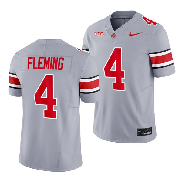 Mens Youth Ohio State Buckeyes #4 Julian Fleming 2023 Alternate Gary Limited Football Jersey