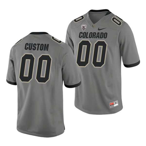 Mens Youth Colorado Buffaloes Custom Nike 2022 Gray Football Game Jersey