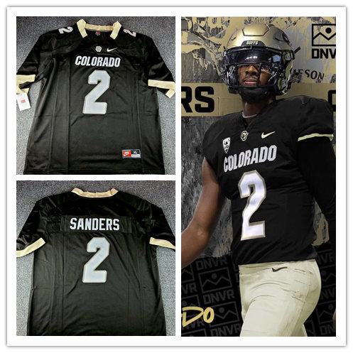 Mens Youth Colorado Buffaloes #2 Shedeur Sanders Nike Black 2022 Football Game Jersey